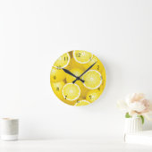 Horloge Ronde Motif 2 de citron (Maison)