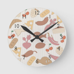 Horloge Ronde Motif 2 de nourriture
