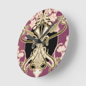 Horloge Ronde Motif #2 de Nouveau d'art (Angle)
