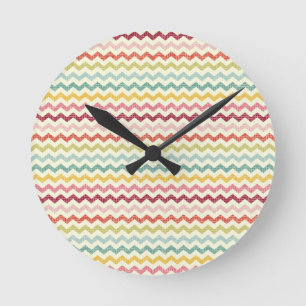 Horloge Ronde Motif 4 de Chevron