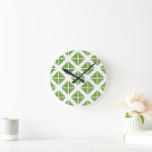 Horloge Ronde Motif à la mode vert de triangle (Maison)