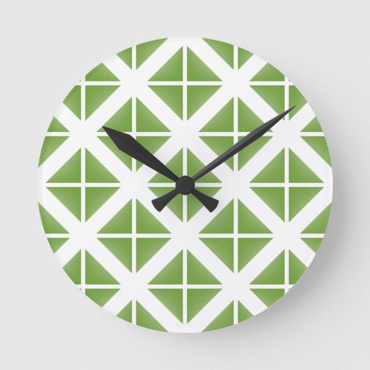 Horloge Ronde Motif à la mode vert de triangle (Recto)