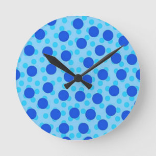 Horloge Ronde Motif à pois bleus
