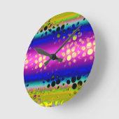 Horloge Ronde Motif Abstrait coloré (Angle)