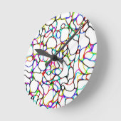 Horloge Ronde Motif Abstrait multicolore (Angle)