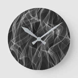 Horloge Ronde Motif abstrait noir et blanc tendance moderne