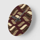 Horloge Ronde Motif africain de la peau de guépard (Angle)