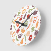 Horloge Ronde Motif alimentaire (Angle)