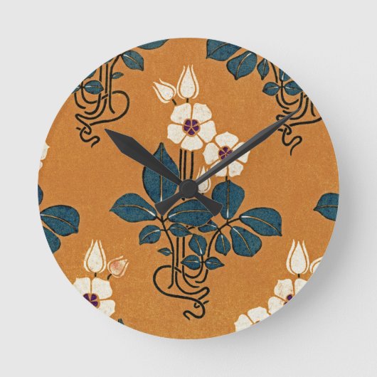 Horloge Ronde Motif Art Nouveau #7 (Recto)