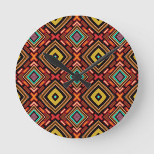 Horloge Ronde Motif autochtone tribal indigène