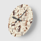 Horloge Ronde motif avec des chiens mignons (Angle)