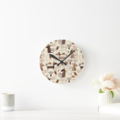 Horloge Ronde motif avec des chiens mignons (Maison)