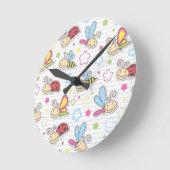 Horloge Ronde motif avec des insectes (Angle)