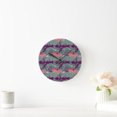 Horloge Ronde Motif Avec Poisson Et Vague Violette (Maison)