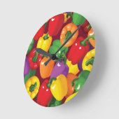 Horloge Ronde Motif Bell Pepper (Angle)