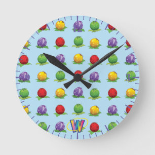 Horloge Ronde Motif bleu de baie