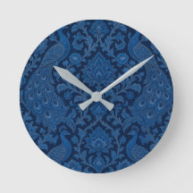 Motif bleu paon profond persan de luxe