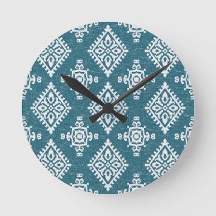 Horloge Ronde Motif bleu turquoise d'Amadora
