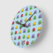 Horloge Ronde Motif Blue Berry (Angle)