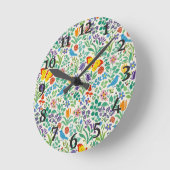 Horloge Ronde Motif botanique (Angle)