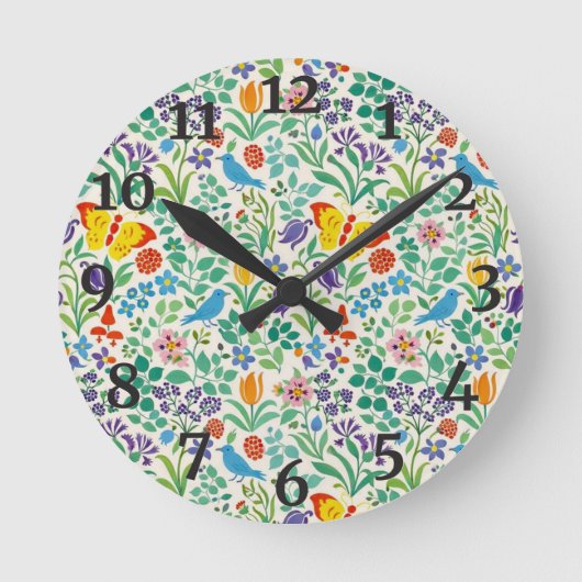 Horloge Ronde Motif botanique (Recto)