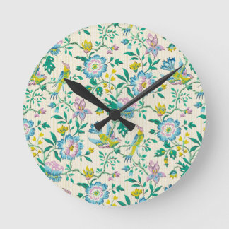 Horloge Ronde Motif botanique vintage