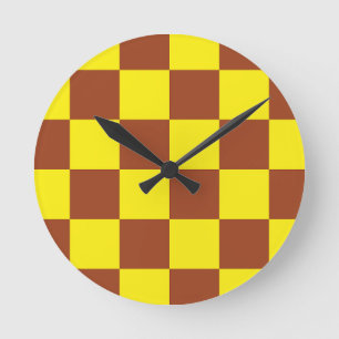 Horloge Ronde Motif Brown jaune