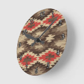 Horloge Ronde Motif Brown/Terra Cotta (Angle)