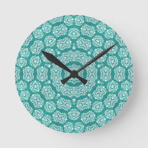 Horloge Ronde Motif Cerulean de bazar de Boho