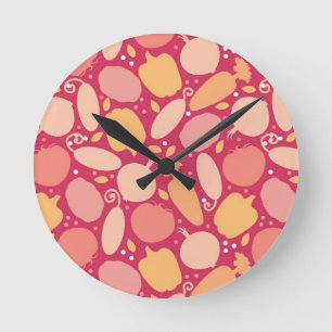Horloge Ronde Motif coloré de légumes