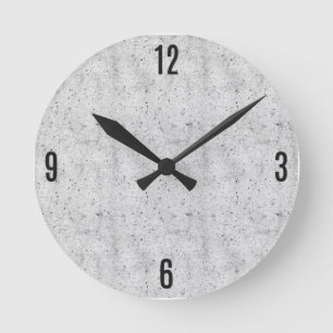 Horloge Ronde Motif concret moderne noir et blanc