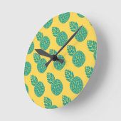 Horloge Ronde Motif d'ananas (Angle)