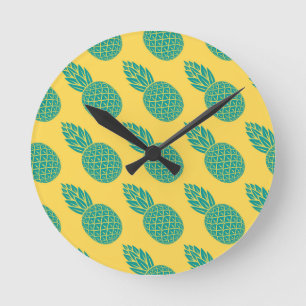 Horloge Ronde Motif d'ananas