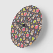 Horloge Ronde motif d'automne (Angle)