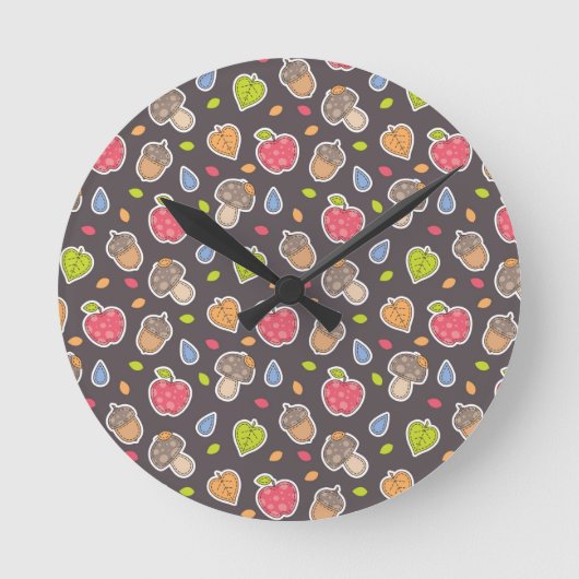 Horloge Ronde motif d'automne (Recto)