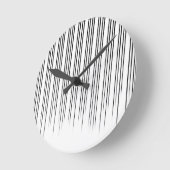 Horloge Ronde Motif de bande de style noir/blanc (Angle)
