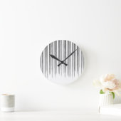 Horloge Ronde Motif de bande de style noir/blanc (Maison)