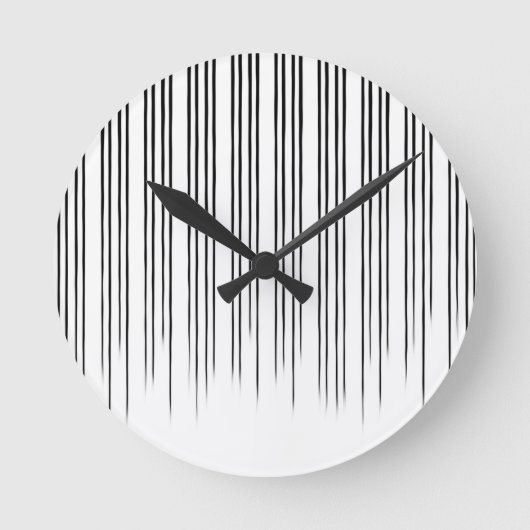 Horloge Ronde Motif de bande de style noir/blanc (Recto)