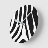 Horloge Ronde Motif de bandes d'impression Zebra (Angle)