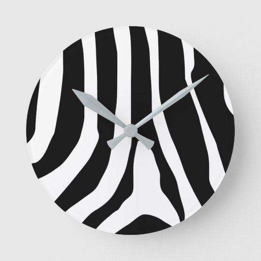 Horloge Ronde Motif de bandes d'impression Zebra (Recto)