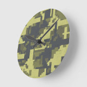 Horloge Ronde Motif de camouflage militaire (Angle)