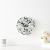 Horloge Ronde Motif de canards d'aquarelle mignonne (Maison)