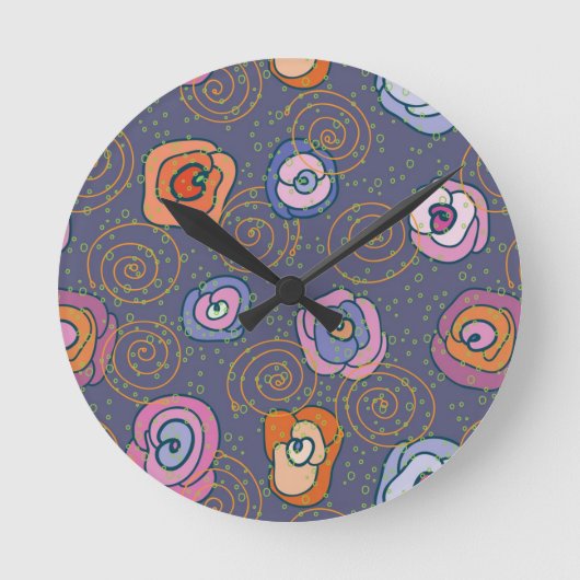 Horloge Ronde motif de champ rose Abstrait (Recto)