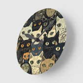 Horloge Ronde Motif de chat Artsy (Angle)