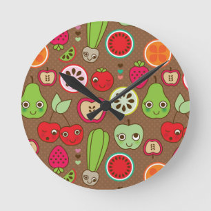 Horloge Ronde Motif de cuisine de fruit