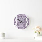 Horloge Ronde Motif de dentelle avec des papillons (Maison)