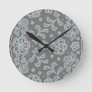Horloge Ronde Motif de dentelle, cru 6 de fleur