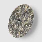 Horloge Ronde Motif de dents de requin fossile (Angle)