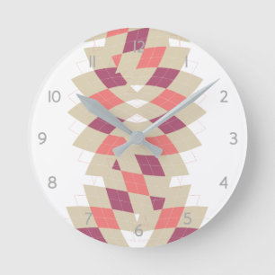 Horloge Ronde Motif de Diamond Swirl