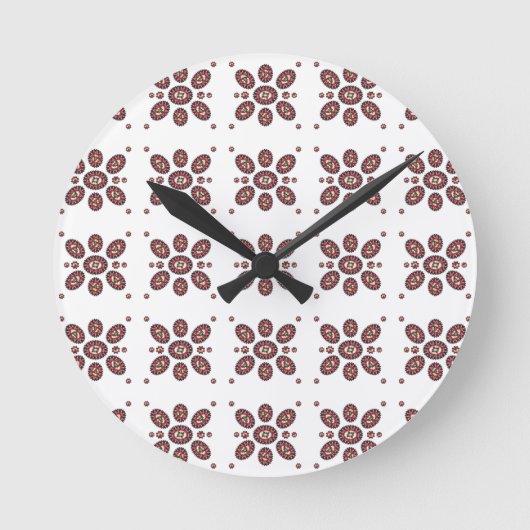 Horloge Ronde Motif de fleurs Mandala (Recto)